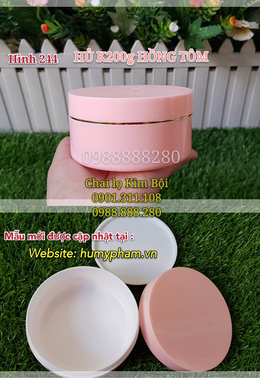 hủ kem màu hồng